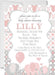 Pink Elephant Baby Shower Invitations