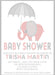 Pink Elephant Baby Shower Invitations