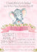 Pink Elephant Baby Shower Invitations