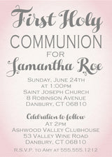 Pink First Holy Communion Invitations
