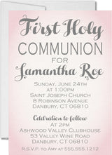 Pink First Holy Communion Invitations