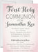 Pink First Holy Communion Invitations