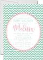 Pink & Mint Chevron Baby Shower Invitations