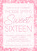 Pink Sweet 16 Party Invitations