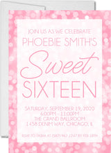 Pink Sweet 16 Party Invitations