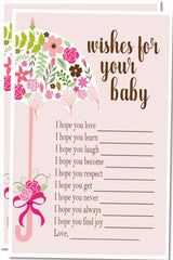 Pink Umbrella Baby Wish Cards