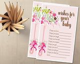 Pink Umbrella Baby Wish Cards