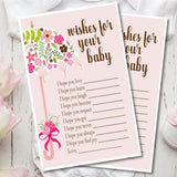 Pink Umbrella Baby Wish Cards