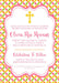 Pink, Yellow, Orange And Lime First Communion Invitations