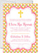 Pink, Yellow, Orange And Lime First Communion Invitations