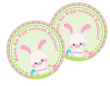 Pink and Green Easter Bunny Stickers