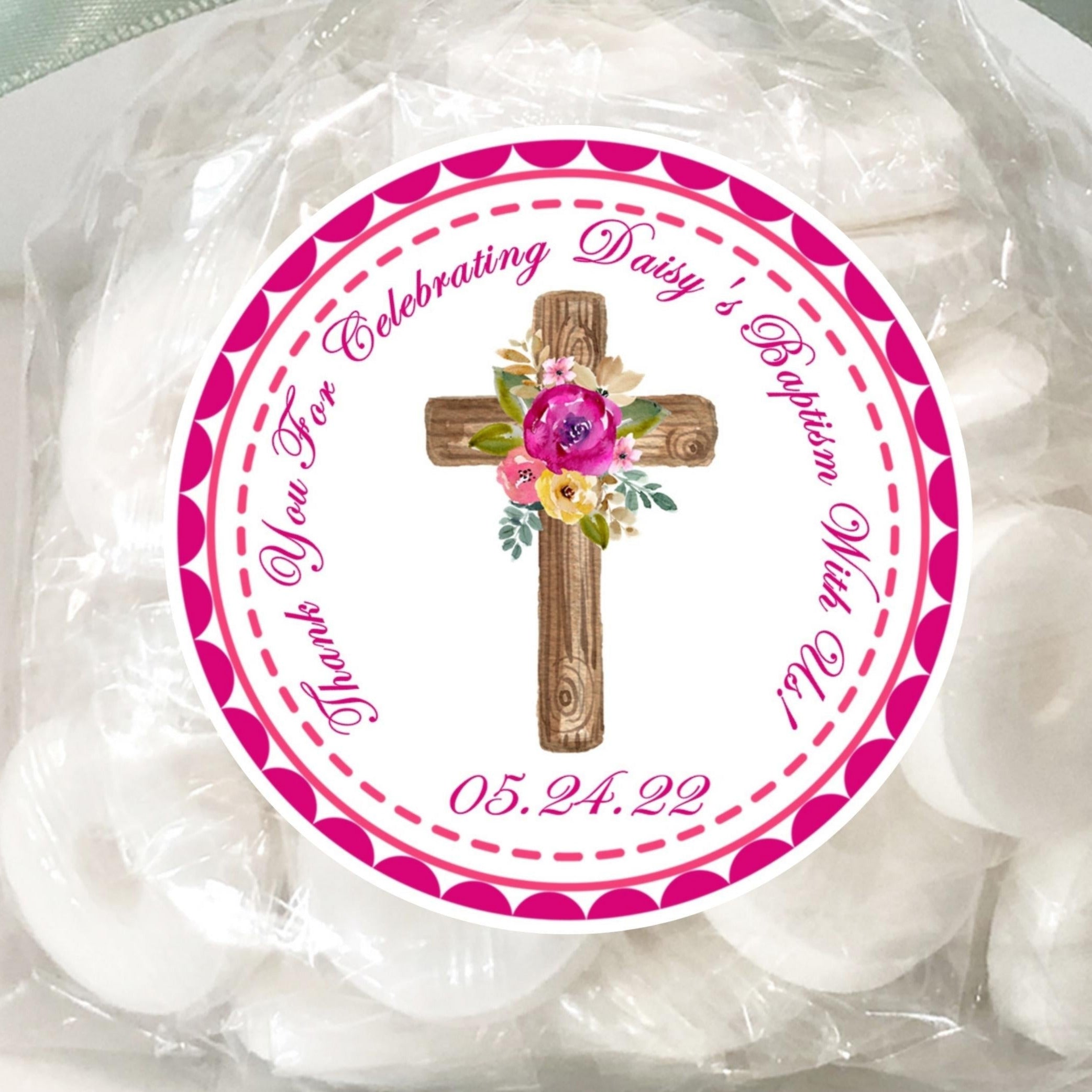 Colorful Floral Baptism Stickers