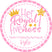 Pink Royal 5th birthday sticker with crown and star design