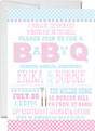 Pink and blue cookout themed gender reveal invitation
