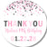 Pink and grey confetti party favor sticker with modern birthday design