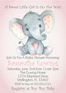 Pink baby elephant baby shower invitations for girls