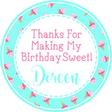 Pink blue ice cream stickers
