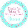 Pink blue ice cream stickers