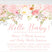 Pink floral sip and see invitation with hello baby design