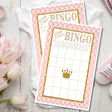 Pink gold princess baby shower bingo printable