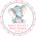 Pink grey elephant baby shower stickers 