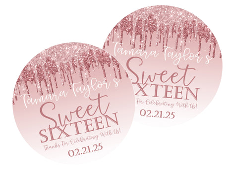 Pink ombre Sweet Sixteen sticker