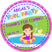 Pink purple girls pool party sticker favor