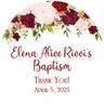 Pink red baptism stickers english spanish