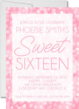 Pink sweet 16 birthday party invitations