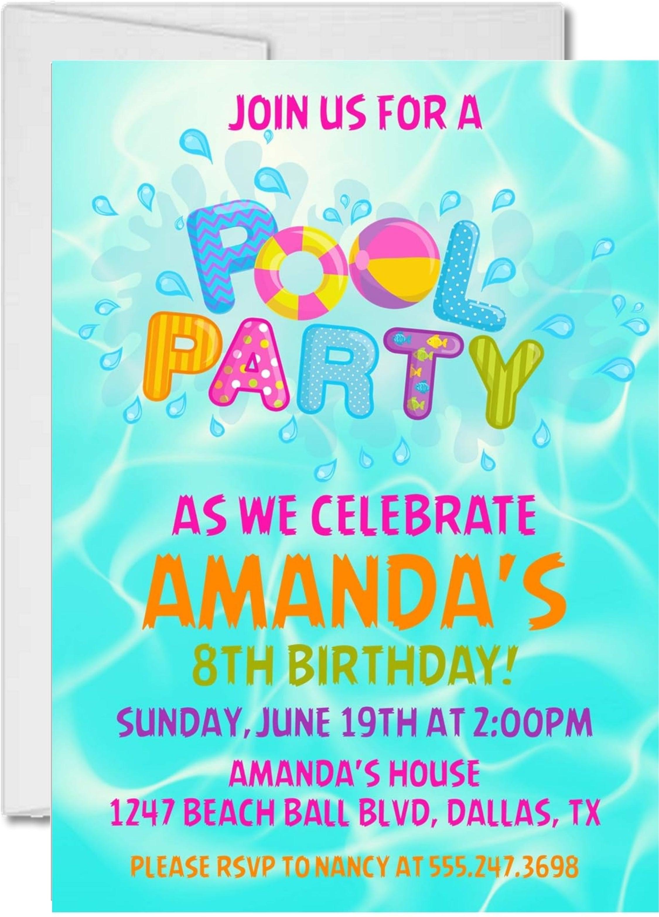 Pool Party Invitations