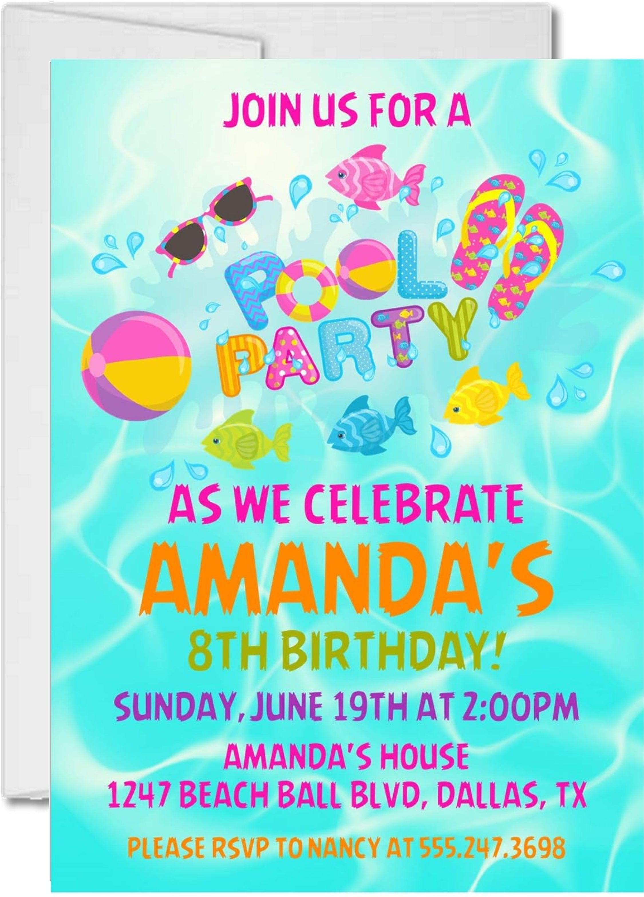 Pool Party Invitations