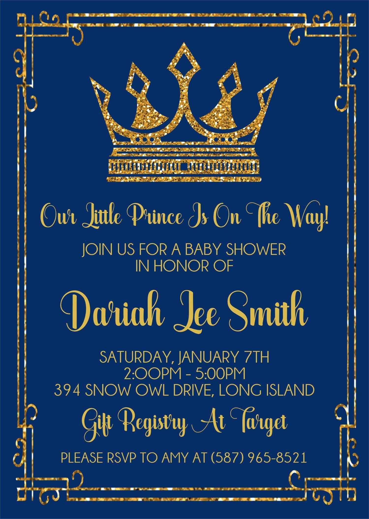 Prince Baby Shower Invitations