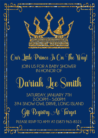 Prince Baby Shower Invitations