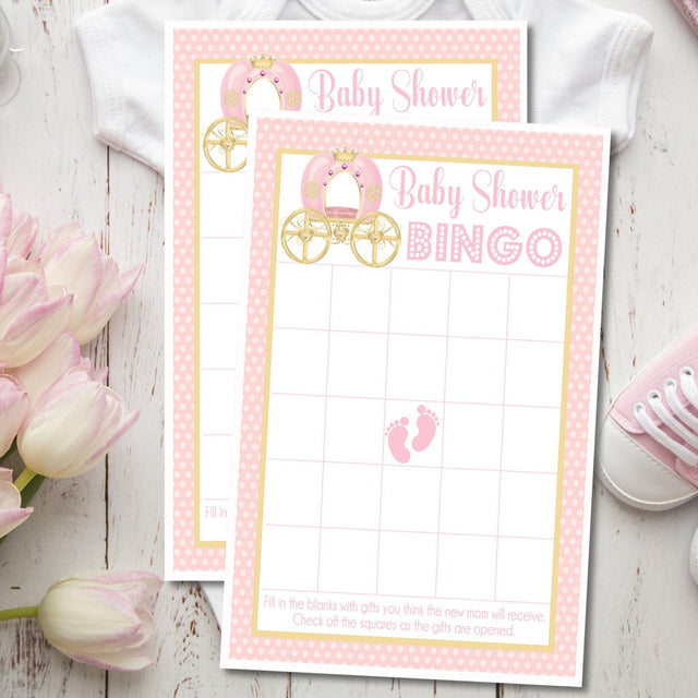 Princess Baby Shower Bingo Cards