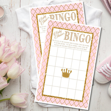 Princess Baby Shower Bingo Cards