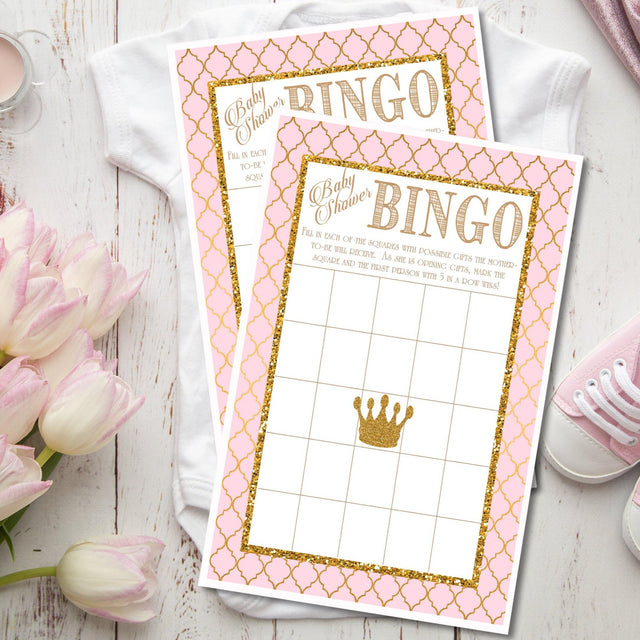 Princess Baby Shower Bingo Cards