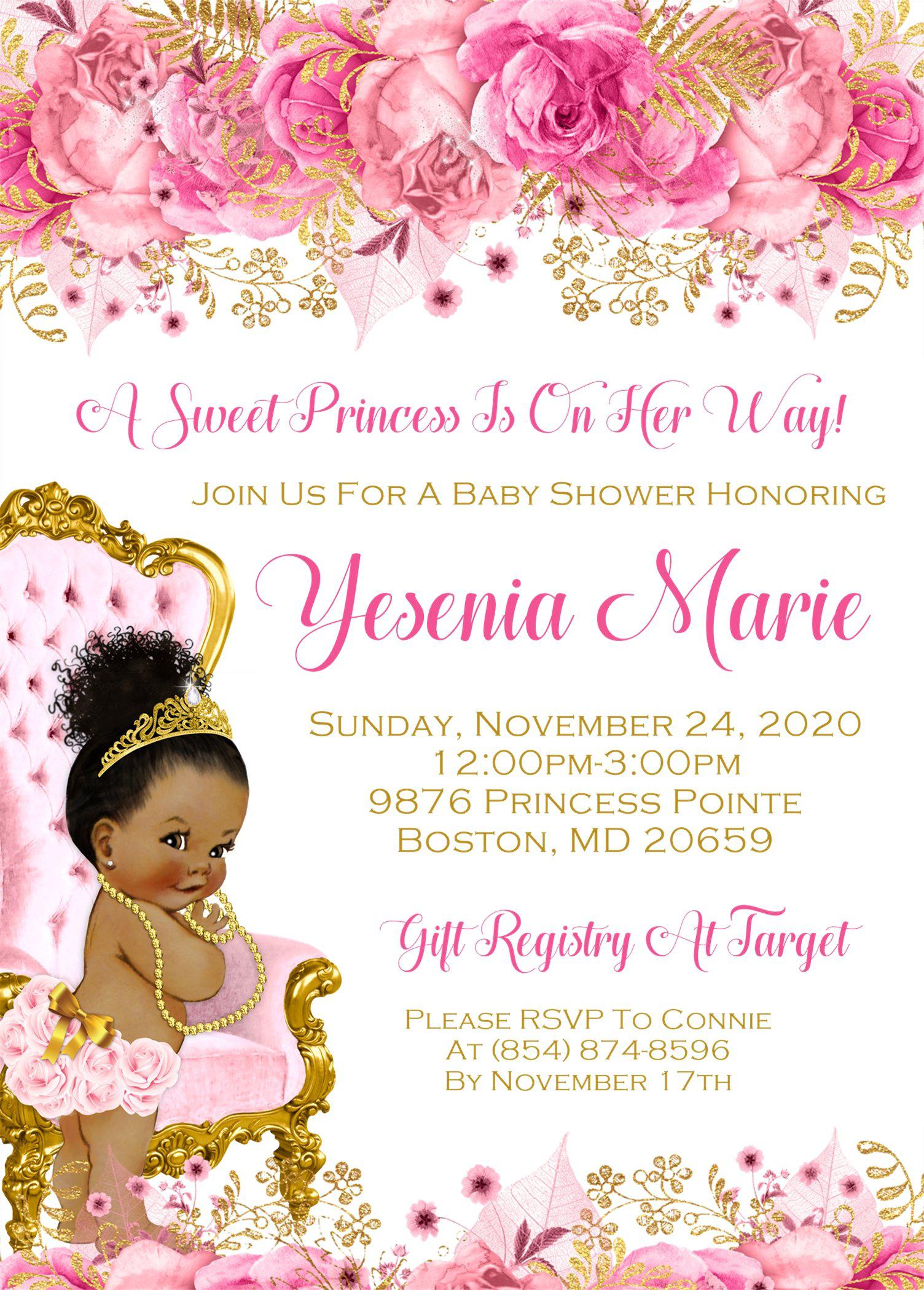 Princess Baby Shower Invitations