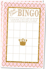 Princess crown baby shower bingo PDF