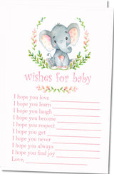 Printable Elephant Baby Shower Wish Cards