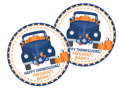 Pumpkin Wagon Thanksgiving Stickers