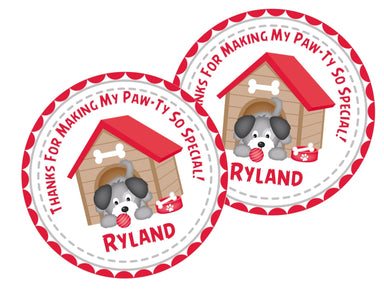 Puppy Dog Birthday Party Stickers