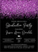 Purple And Black Graduation Party Invitations