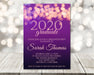 Purple And Gold Graduation Party Invitations