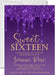 Purple And Gold Sweet 16 Party Invitations