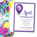 Purple Balloon Birthday Party Invitations