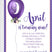Purple Balloon Birthday Party Invitations