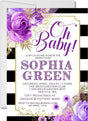 Purple & Black Baby Shower Invitations
