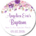 Purple and pink floral Baptism sticker