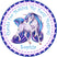 Purple magical unicorn thank you birthday sticker