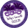 Purple masquerade ball sticker feather mask design